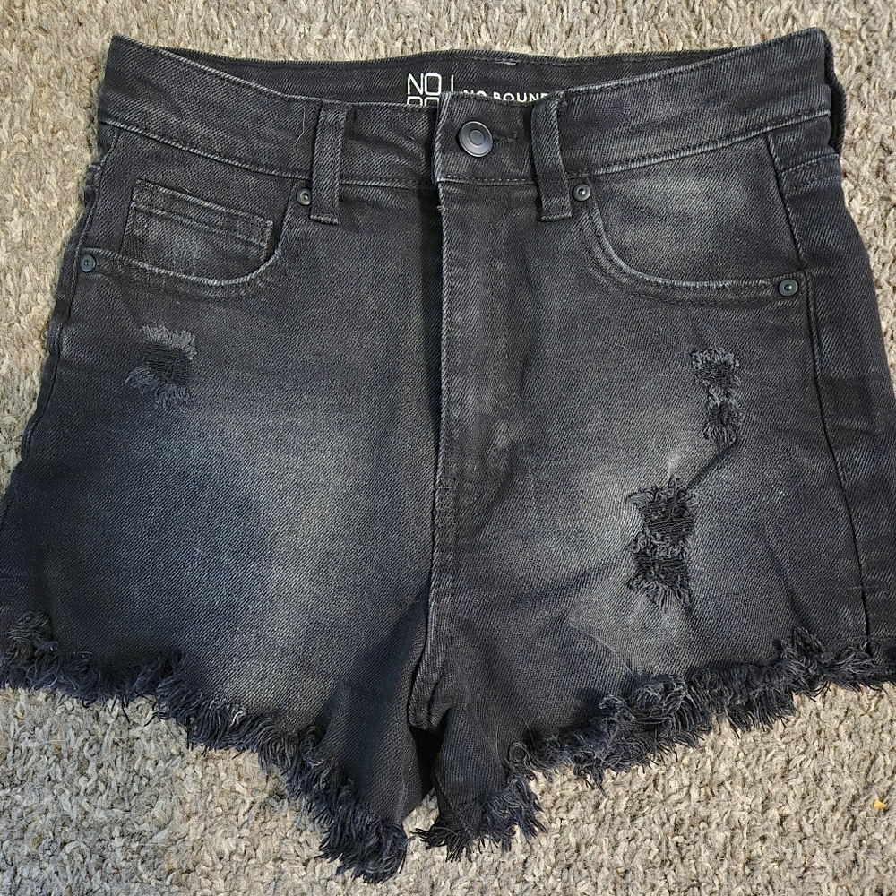 ****NOBO Black Denim Ripped Short